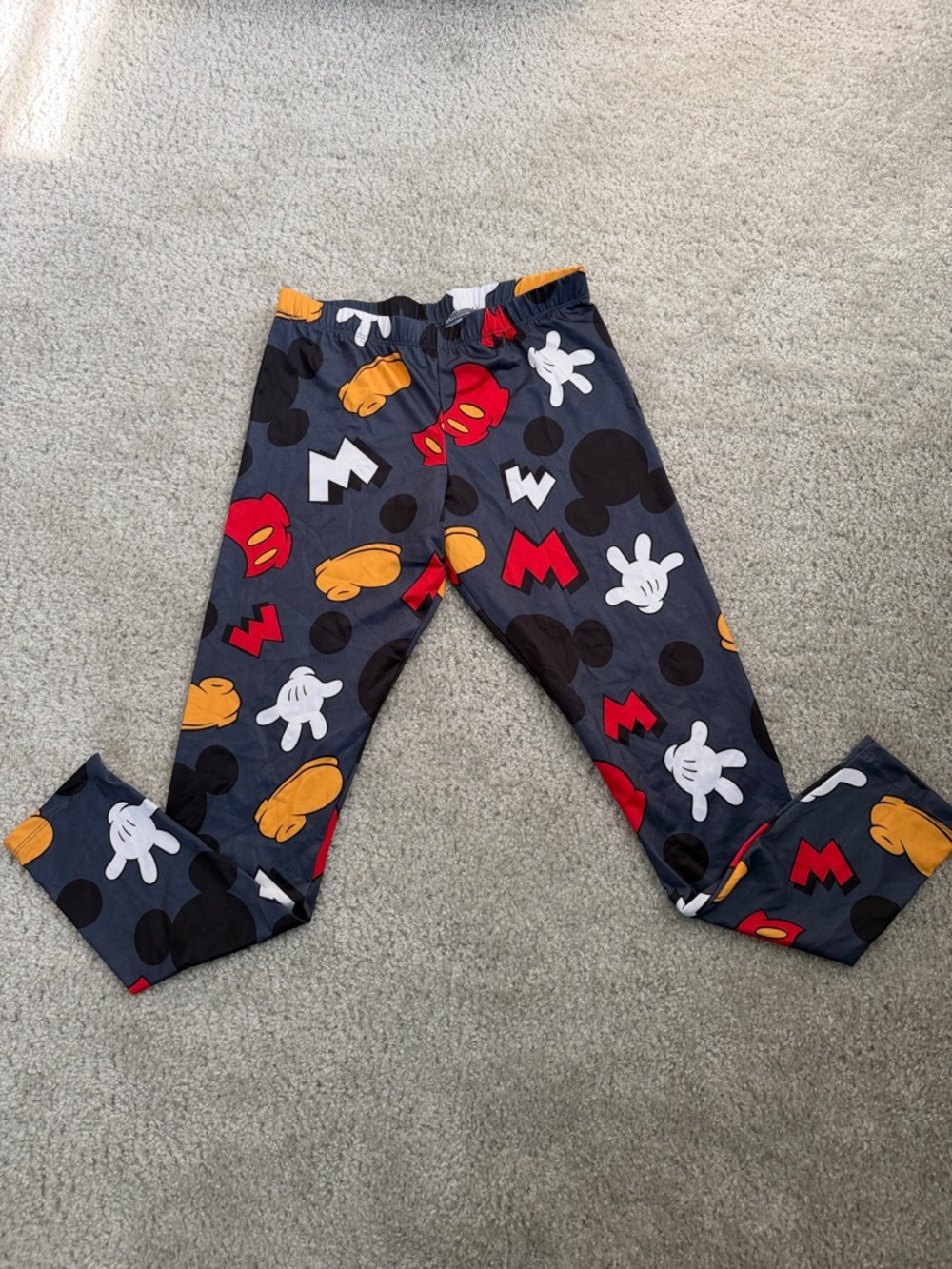 Disney Black, Red & Yellow Mickey Leggings - Bold Character Print